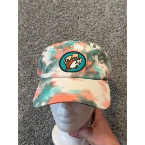 Buc-ee's Hat Mens OS Multicolor Tie Dye Beaver Logo Dad Cap Adjustable Leather